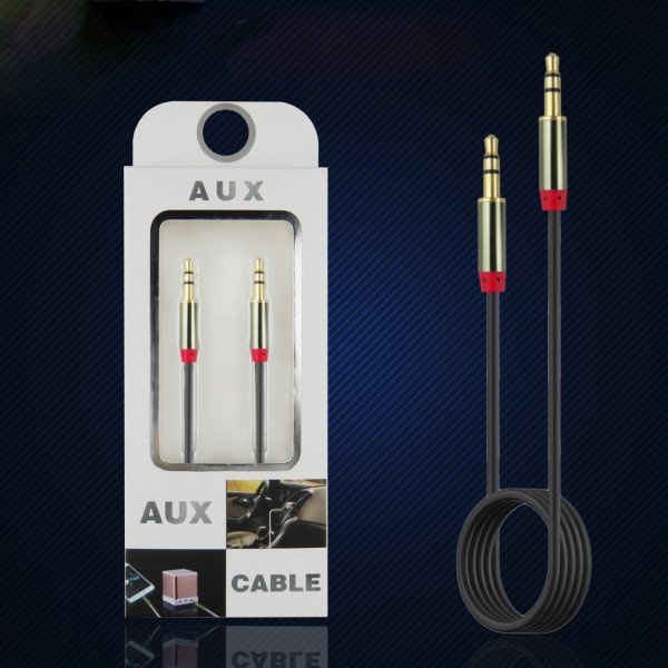 Wholesale Auxiliary Music Cable 3.5mm to 3.5mm with package (Black)